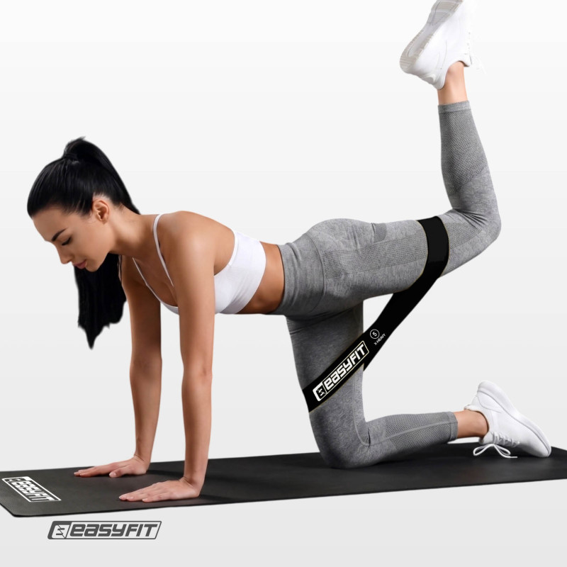 Набор фитнес-резинок для ног EasyFit (7 шт), сопротивление 2,5 - 30 кг, латекс, для фитнеса, силовых упражнений и реабилитации