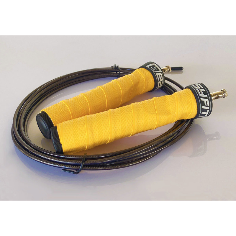 Скакалка для гімнастики EasyFit FlexiJump Pro, Довжина до 3 м, Сталь, Пластик, Жовтий