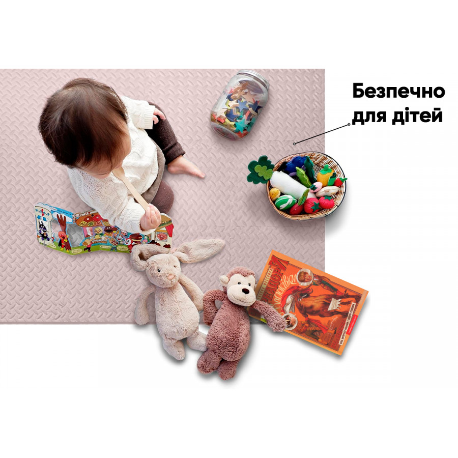 Татами мат EasyFit 8 шт (30х30х1 см) ласточкин хвост бежевый