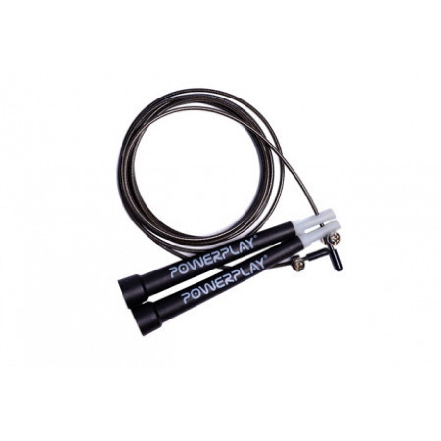 Скакалка швидкісна PowerPlay 4202 Ultra Speed Rope Чорна (2,9m.)