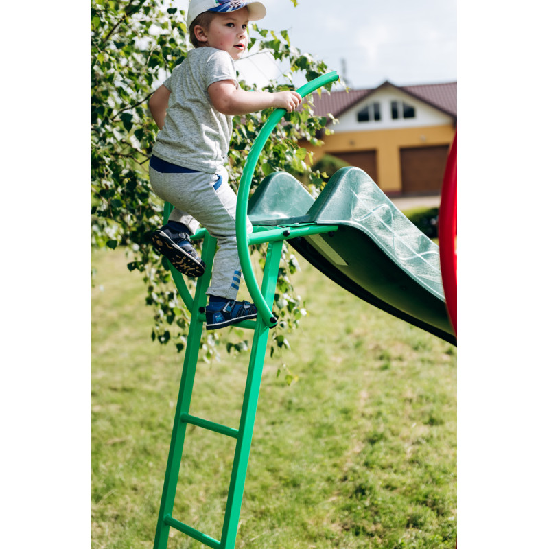 Детская горка 2,2м с металлической лестницей высота 1,2 м (разные цвета)