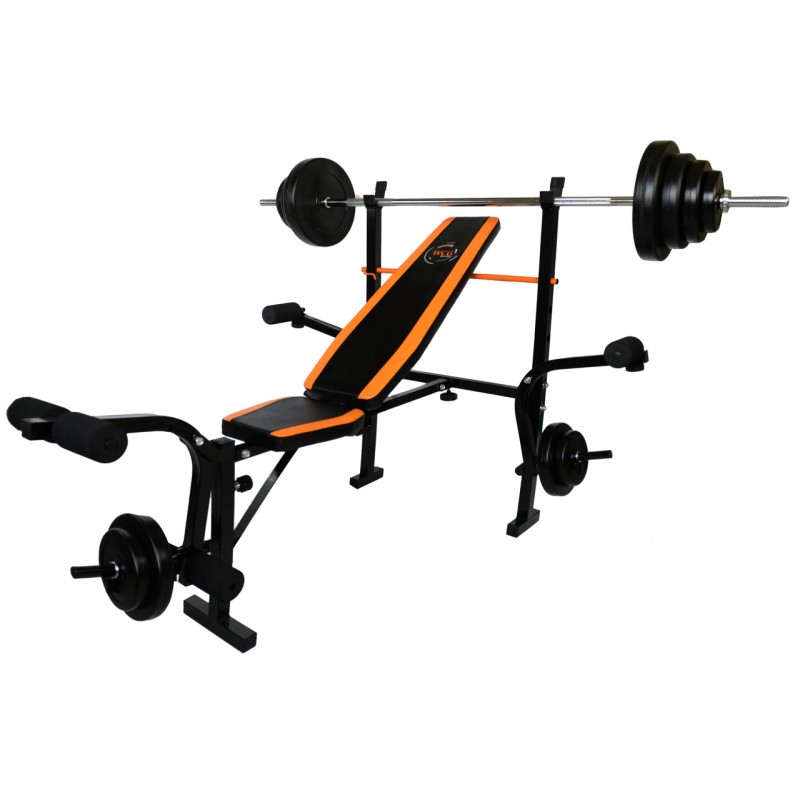 Скамья для жима WCG 0055 Набор STRONG штанга 128 КГ