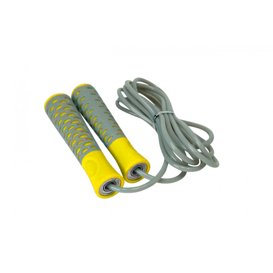 Скакалка PowerPlay 4206 Jump Rope PRO+ Сіро-жовта (2,75m.)