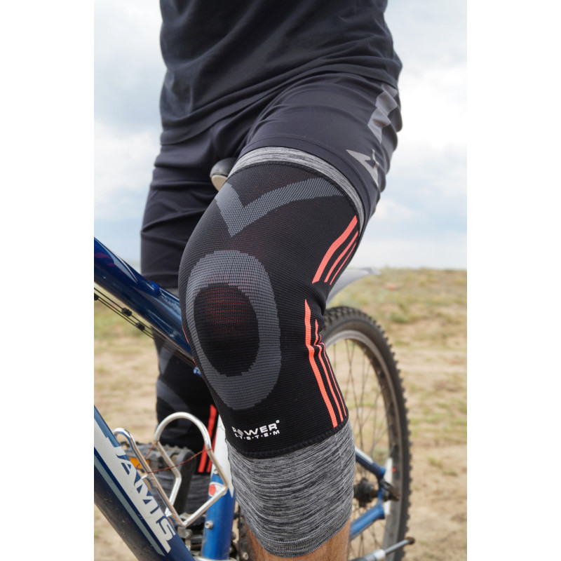 Наколінники Power System PS-6021 Knee Support Evo Чорний/Помаранчевий (пара) L