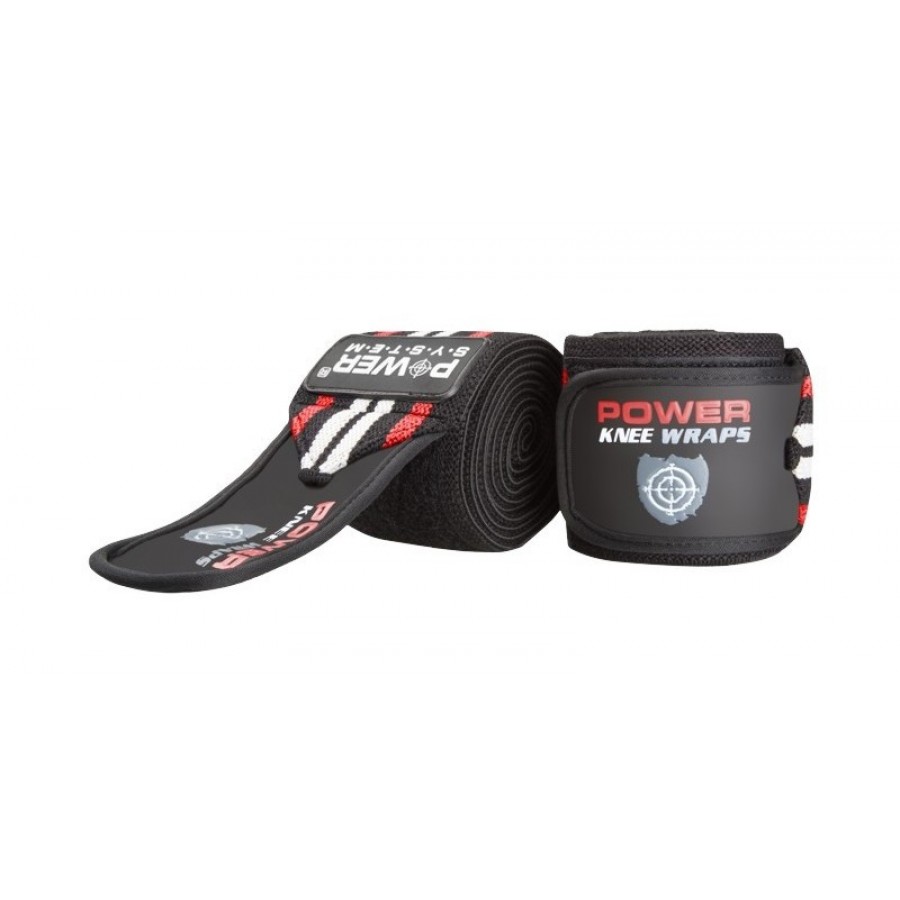 Бинти на коліна Power System PS-3700 Knee Wraps Red/Black (пара)