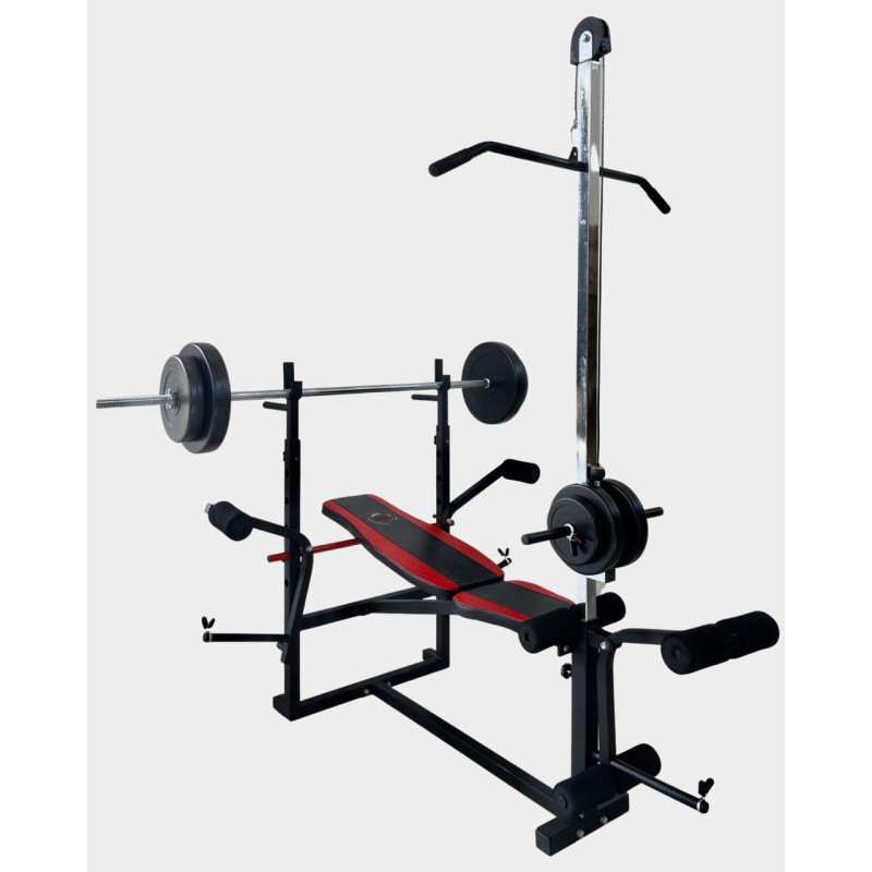 Скамья тренировочная WCG 0070 + Тяга , скотта Набор STRONG штанга 128 КГ