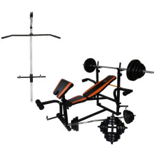 Скамья тренировочная WCG 0070 + Тяга , скотта Набор STRONG штанга 128 КГ