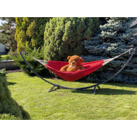 Монотонный гамак WISH красный двухместный XXL 200х150 WCG