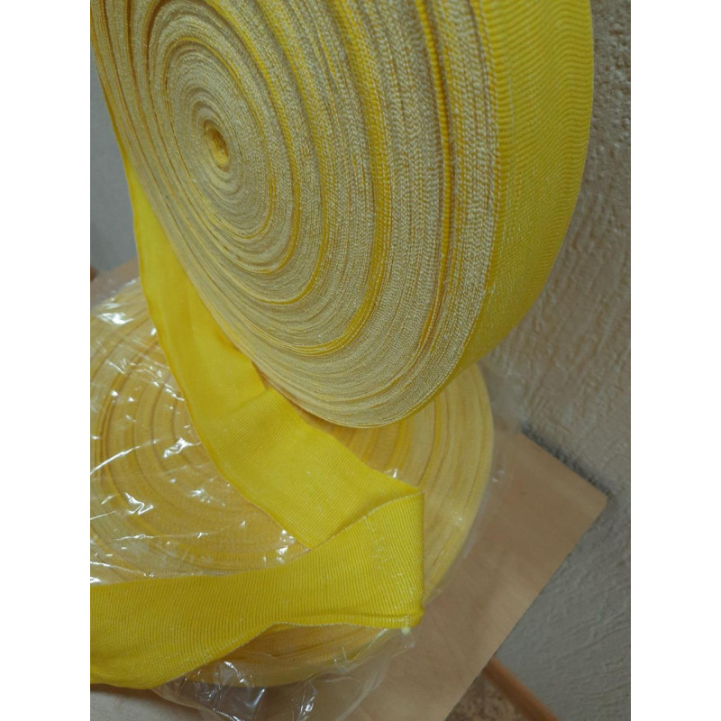 Бинтова стрічка для боксу PowerPlay, Довжина 100 м, Еластична, Бавовна, Нейлон, Жовта 