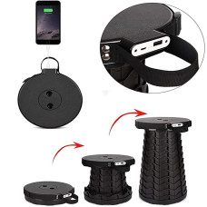 Телескопічне крісло з павербанком WCG (похідний стілець) чорний