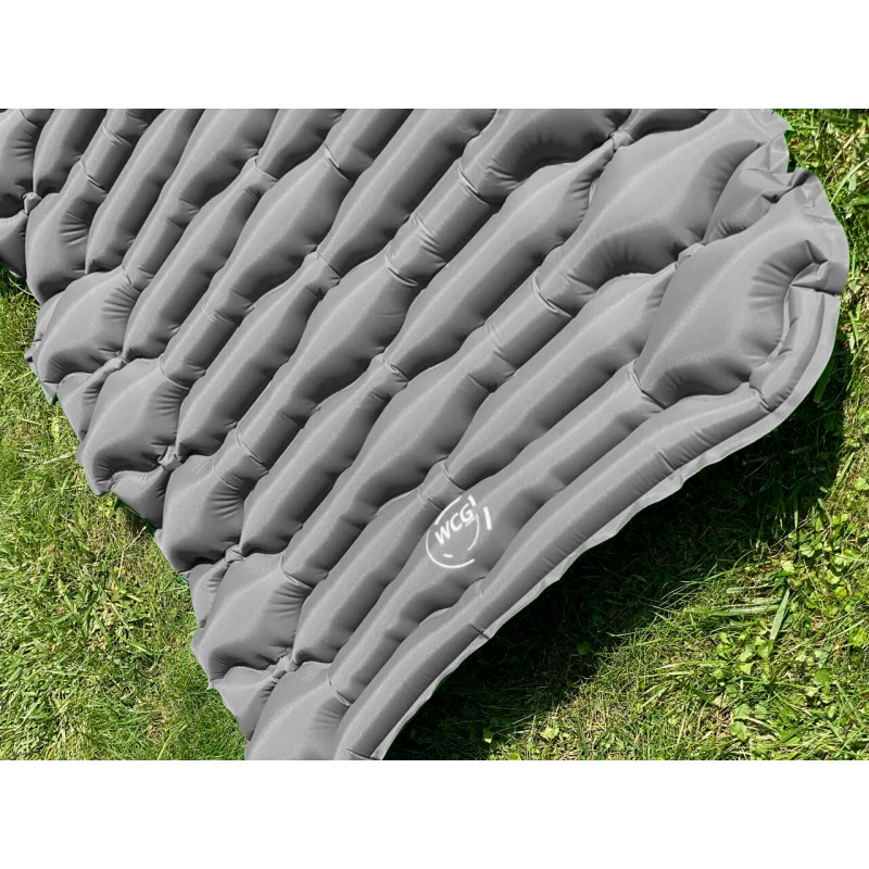 Большой надувной каремат походный, туристический WCG для кемпинга (серый)