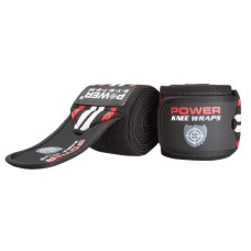 Бинти на коліна Power System PS-3700 Knee Wraps Red/Black (пара), Довжина 2 м, Ширина 8 см, Бавовна, PU, Spandex, Чорно-червоний