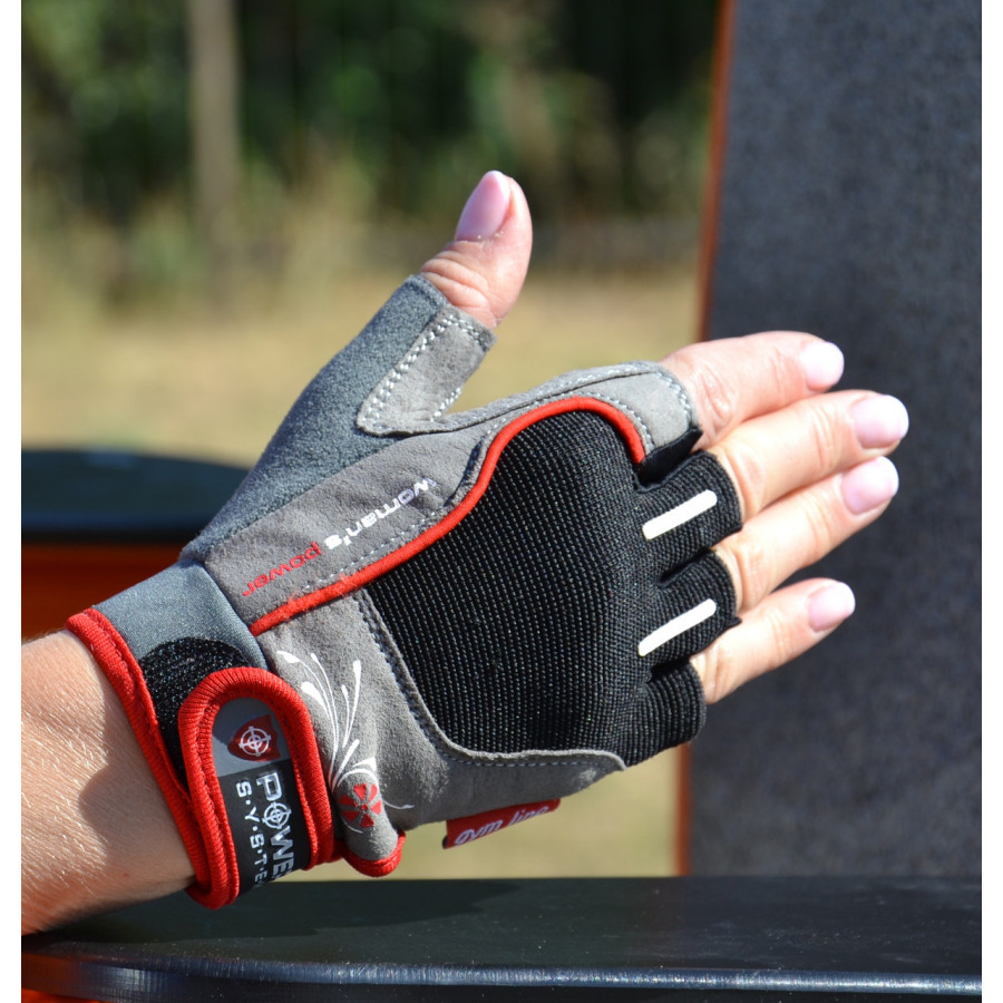 Рукавички для фітнесу Power System PS-2570 Woman’s Power жіночі Black/Red S