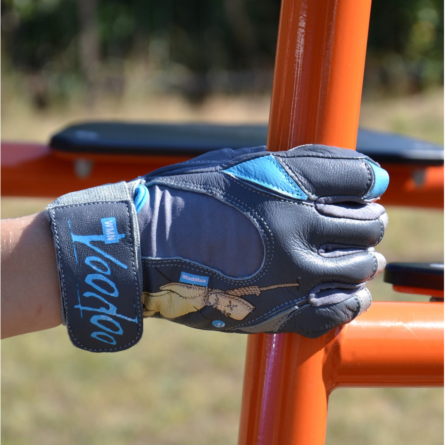 Рукавички для фітнесу MadMax MFG-921 Voodoo Mid grey/light blue M