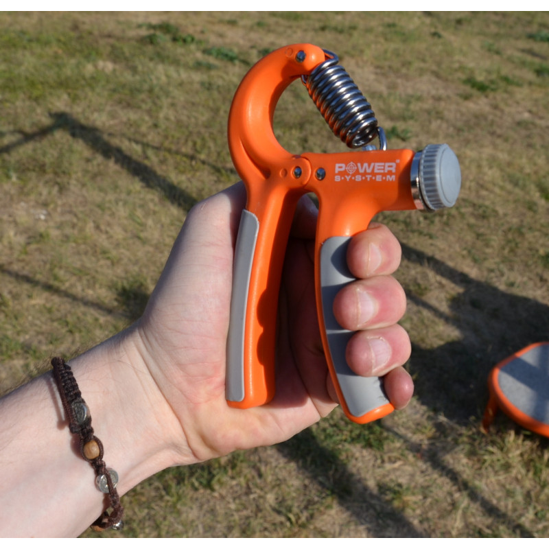 Эспандер кистевой Power System PS-4021 с регулируемой нагрузкой 10-40 кг, Power Hand Grip Orange, Оранжевый
