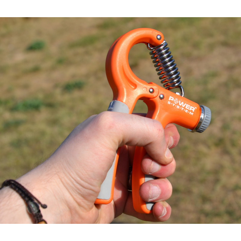Эспандер кистевой Power System PS-4021 с регулируемой нагрузкой 10-40 кг, Power Hand Grip Orange, Оранжевый
