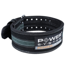Пояс для пауэрлифтинга Power System PS-3800 PowerLifting кожаный Black/Grey Line M