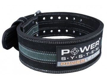 Пояс для пауерліфтингу Power System PS-3800 PowerLifting шкіряний Black/Grey Line M