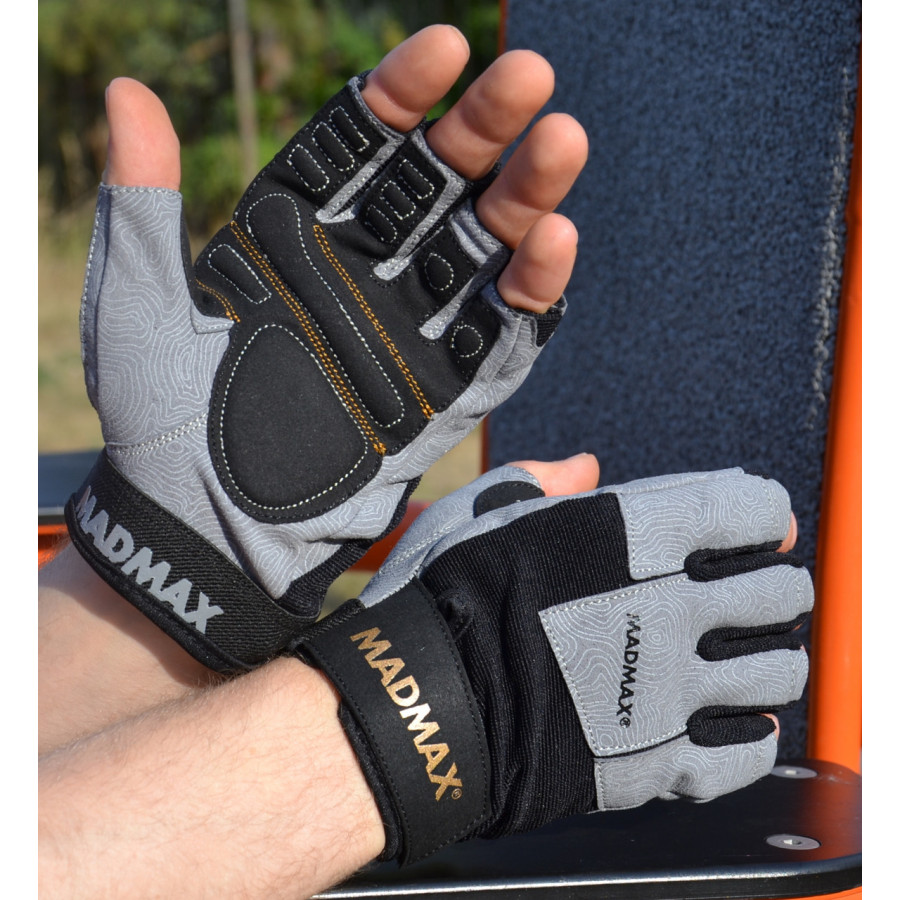 Рукавички для фітнесу MadMax MFG-871 Damasteel Grey/Black XL
