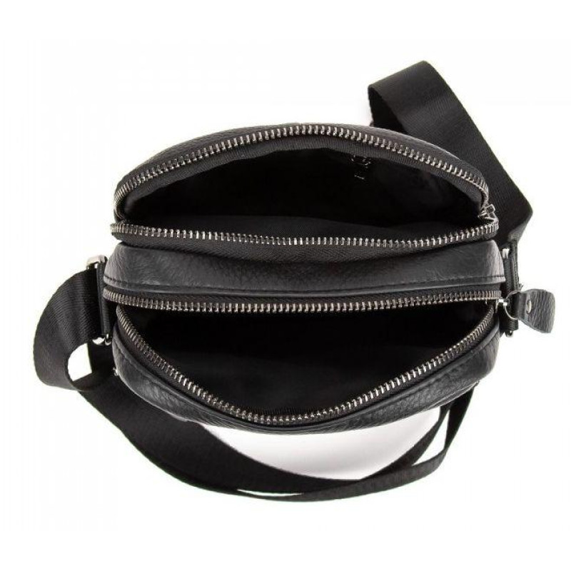 Чоловіча шкіряна сумка планшетка Tiding Bag чорна