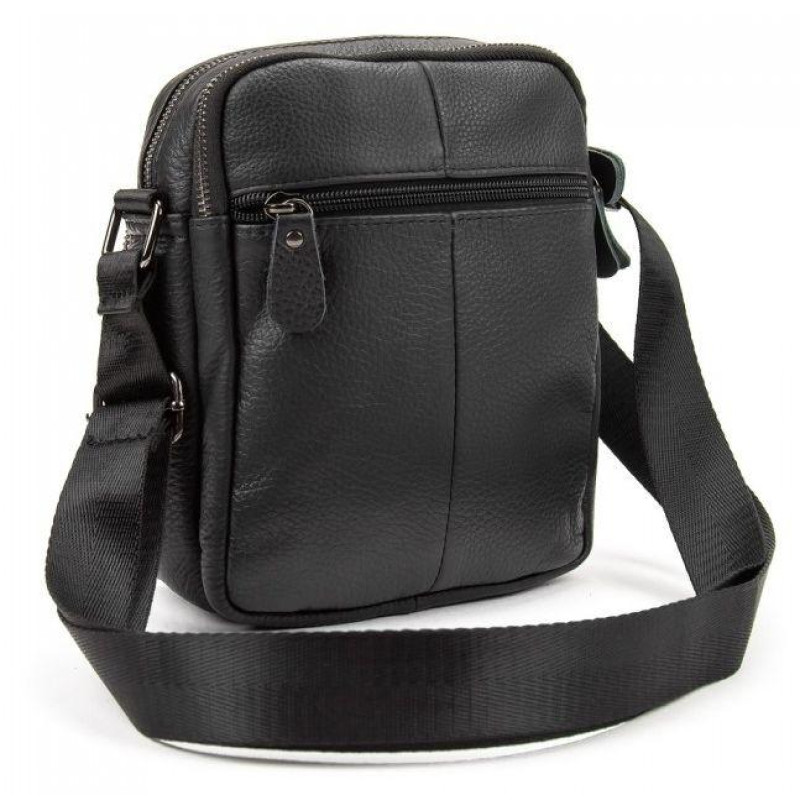 Чоловіча шкіряна сумка планшетка Tiding Bag чорна