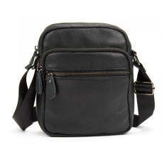 Чоловіча шкіряна сумка планшетка Tiding Bag чорна