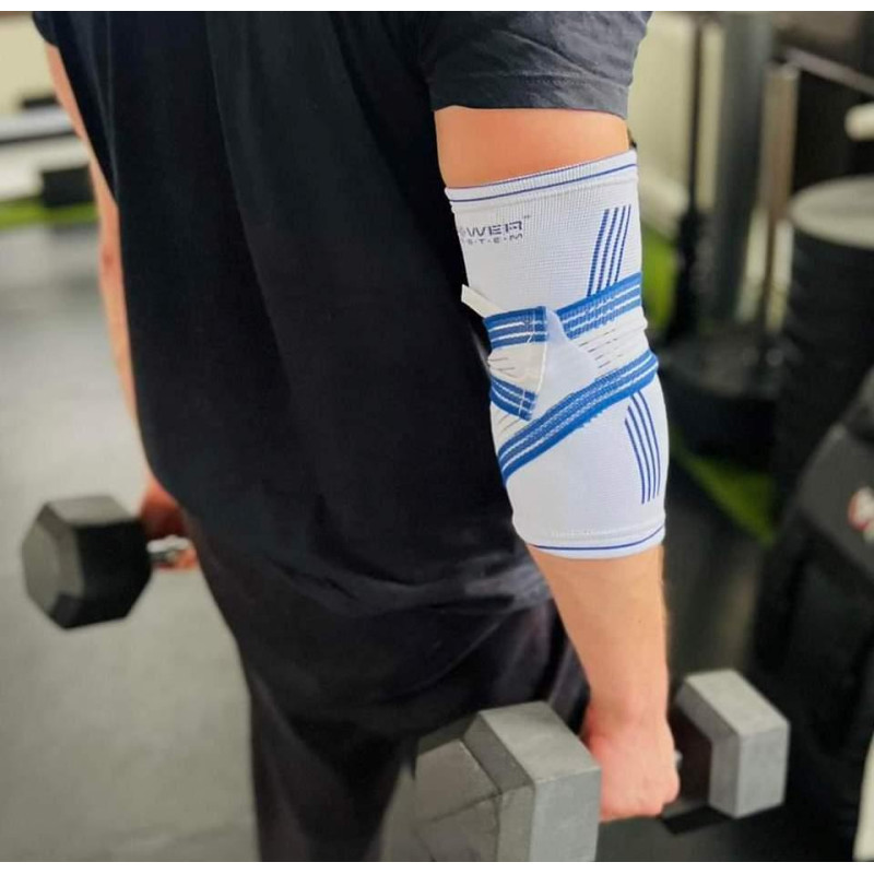 Налокітник Power System PS-6007 Elbow Support Pro White/Blue (1шт.) L/XL