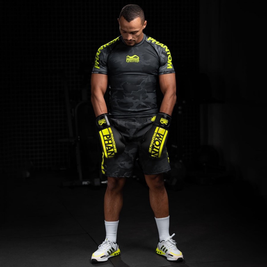 Боксерські рукавиці Phantom APEX Elastic Neon Black/Yellow 16 унцій