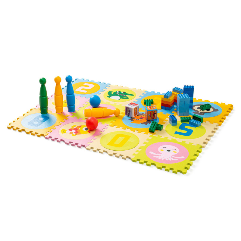 Дитячий килимок-пазл Цифри та Звірі WCG EVA 30х30х1,2 - 1 шт