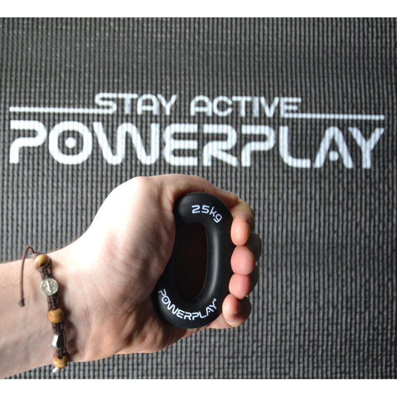 Еспандер кистьовий силіконовий PowerPlay PP-4324 Hand Grip Ring Hard 25 кг. Чорний