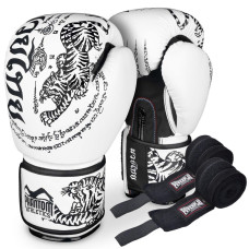 Перчатки для бокса Phantom Muay Thai White 12 унций (повязка в подарок)