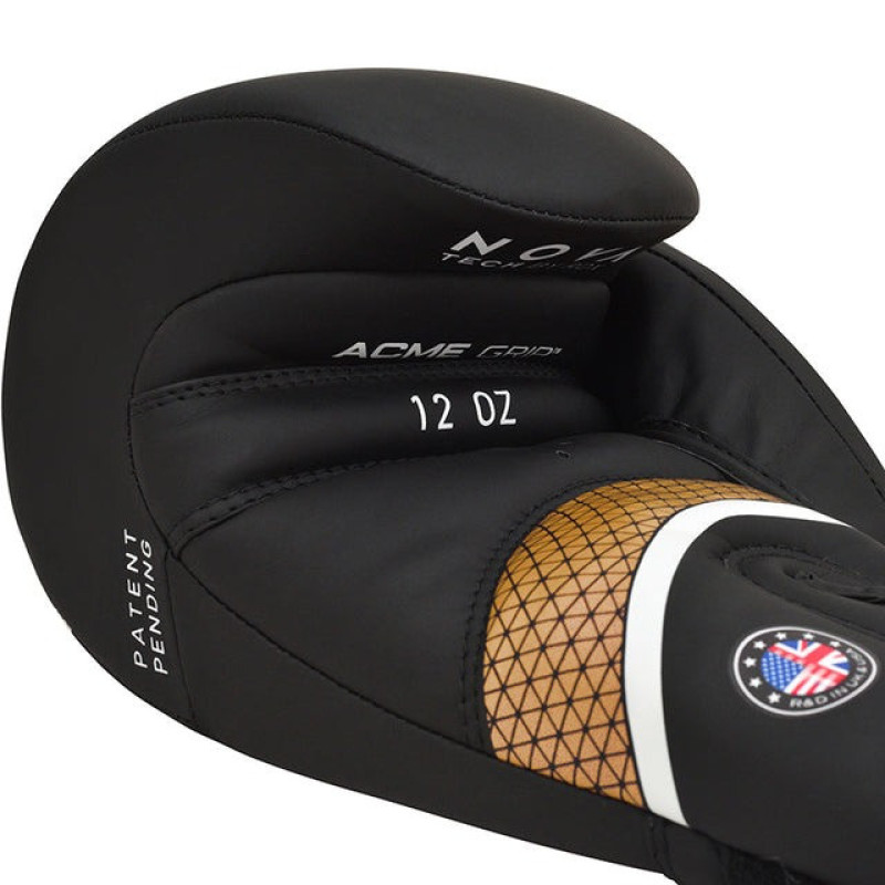 Боксерські рукавиці RDX AURA PLUS T-17 Black Golden 16 унцій 