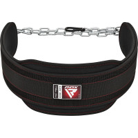 Ремень для подтягиваний с цепью RDX T7 Pro Dipping Belt 2 Layer неопреновый Черный