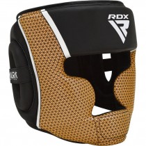 Боксерський шолом RDX AURA PLUS T-17 Black Golden XL (капа у комплекті)