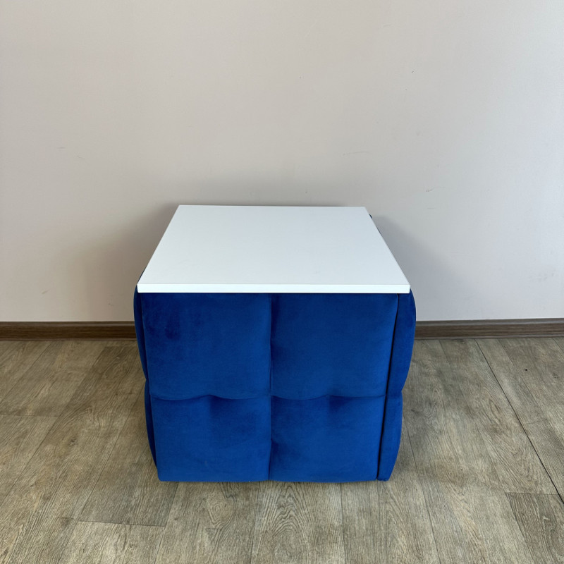 Пуф-трансформер 5в1 Остін-4 зі столиком велюр синій/біла аляска 9-3-9003