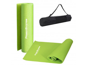 Килимок для йоги та фітнесу Power System PS-4014 PVC Fitness-Yoga Mat Green (173x61x0.6)