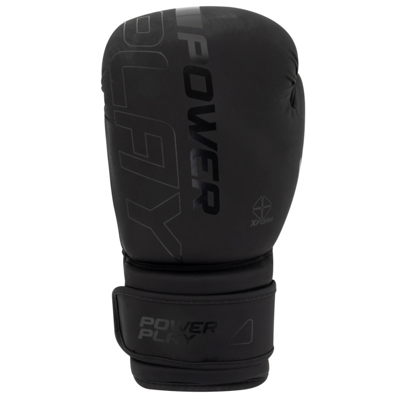 Боксерские перчатки PowerPlay 3024 Ultra Mat, 12 унций, Искусственная кожа (PU), Черный