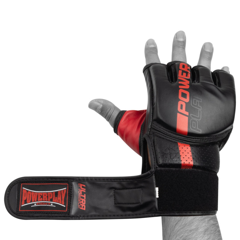 Рукавиці для MMA PowerPlay 3093, Розмір XL, Штучна шкіра (PU), Чорний