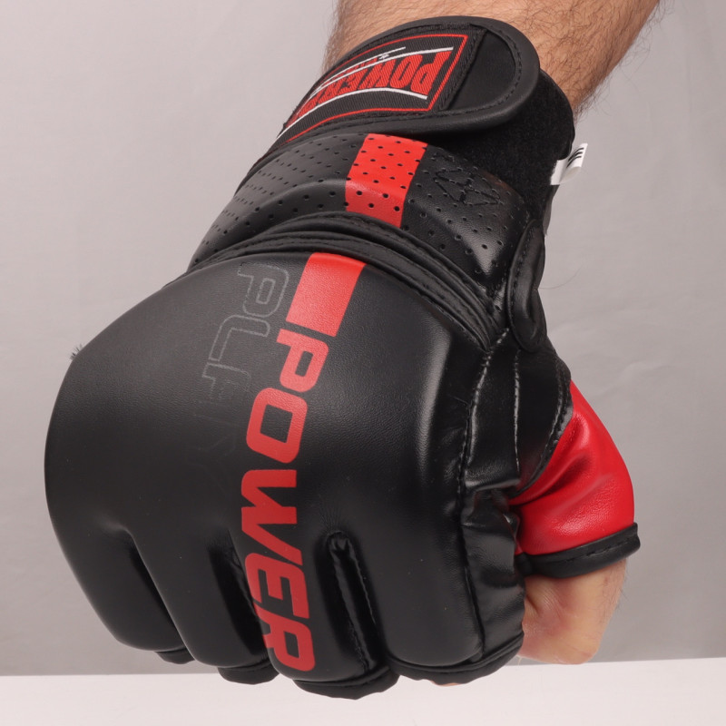 Рукавиці для MMA PowerPlay 3093, Розмір XL, Штучна шкіра (PU), Чорний