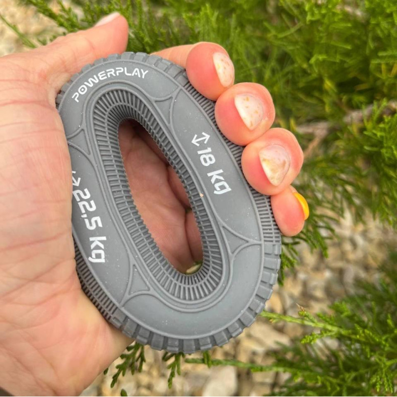 Еспандер кистьовий силіконовий PowerPlay PP-4330 Hand Grip Loops Medium 18-22,5 кг. Сірий
