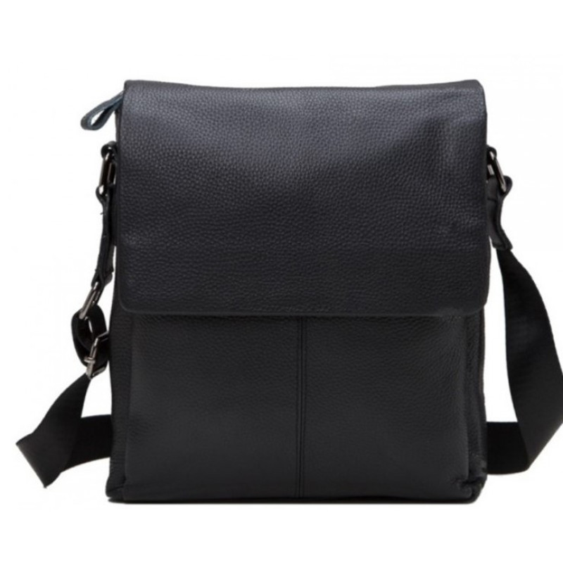 Сумка чоловіча з натуральної шкіри Tiding Bag чорна