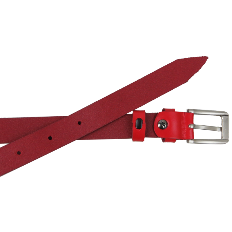 Жіночий шкіряний ремінь Skipper 1629-20 червоний 2 см
