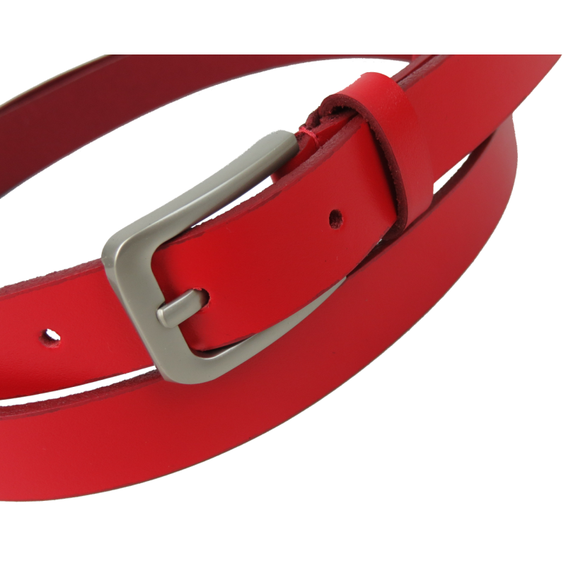 Жіночий шкіряний ремінь Skipper 1629-20 червоний 2 см