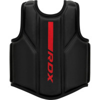 Захисний жилет тренера RDX F6M Kara Coach Chest Protector, Розмір L/XL, Штучна шкіра Kalix Skin Maya Hide Leather, Чорно-червоний