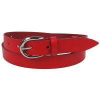 Женский ремень кожаный Skipper красный, ширина 2,5 см