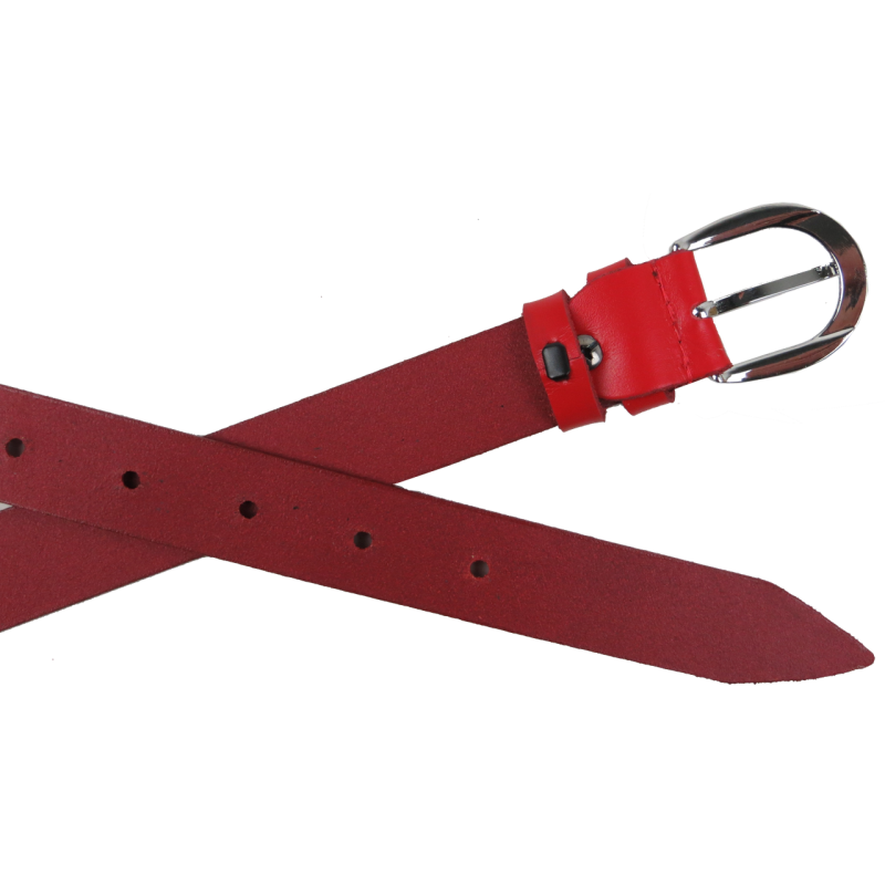 Женский ремень кожаный Skipper красный, ширина 2,5 см