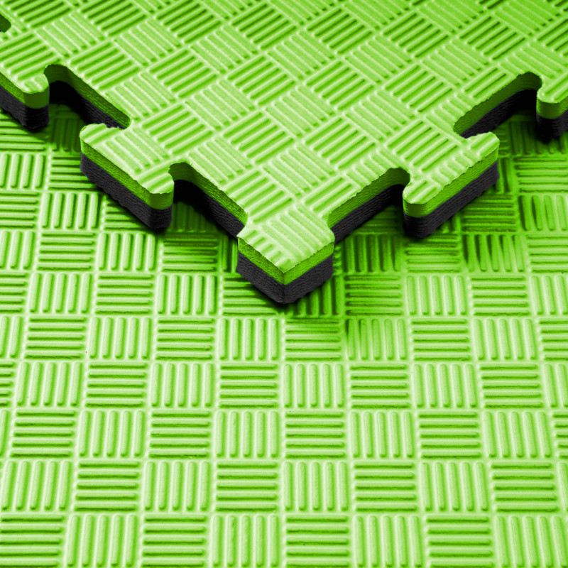 Мат-татами (Мат-пазл ласточкин хвост) WCG EVA 100х100х2 cm зелено черный
