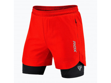 Компресійні шорти для RDX MMA T16 2-в-1 RED/BLACK-M