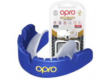 Капа OPRO Gold Braces під брекети доросла (вік 11+) Dark Blue/Pearl (art.102506002)