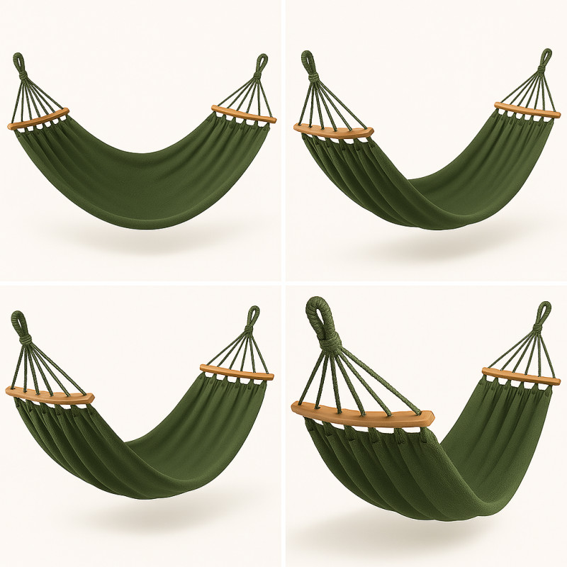 Двомісний гамак з планкою Hygge хакі XXL 200х150 WCG